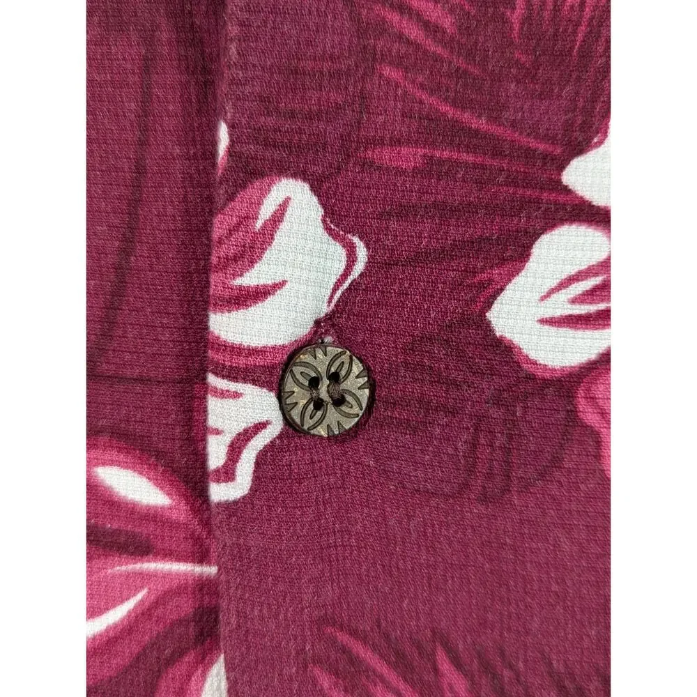 VT Hokies Vintage Maroon Hawaiian Button Up Shirt 2XL Chiliwear Embroidered - Picture 4 of 6
